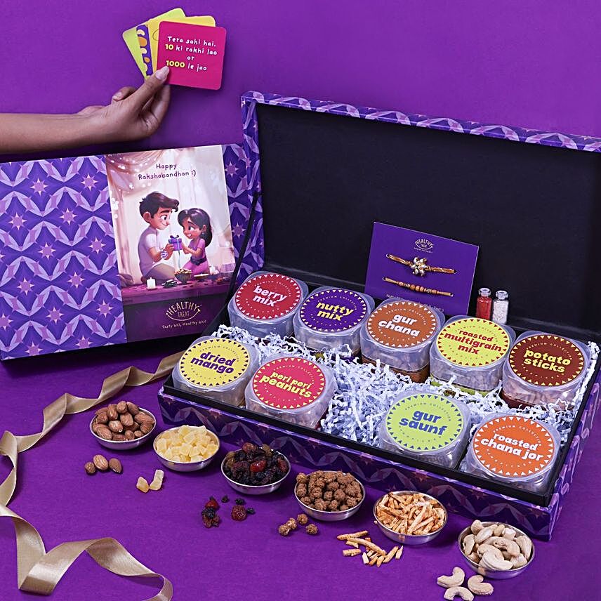 Healthy Treat Rakhi Munch n' Crunch Gift Box