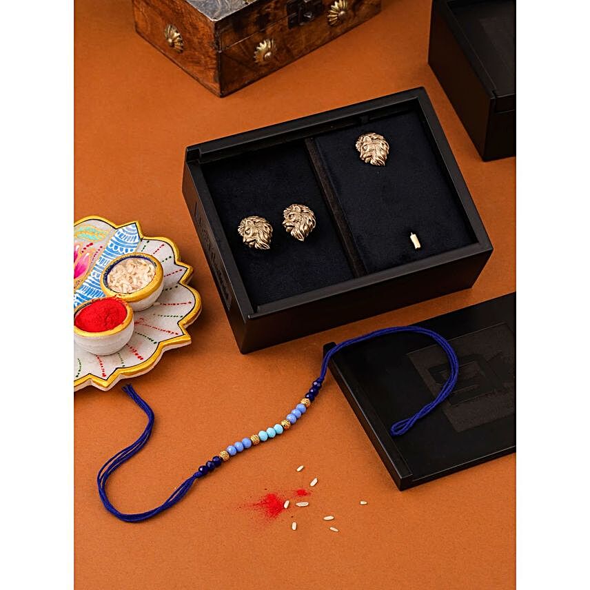 Beads Rakhi with The Lion Gift Set