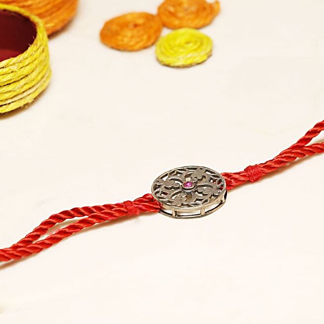 Buy/Send 925 Silver Flower Design Rakhi Online- FNP