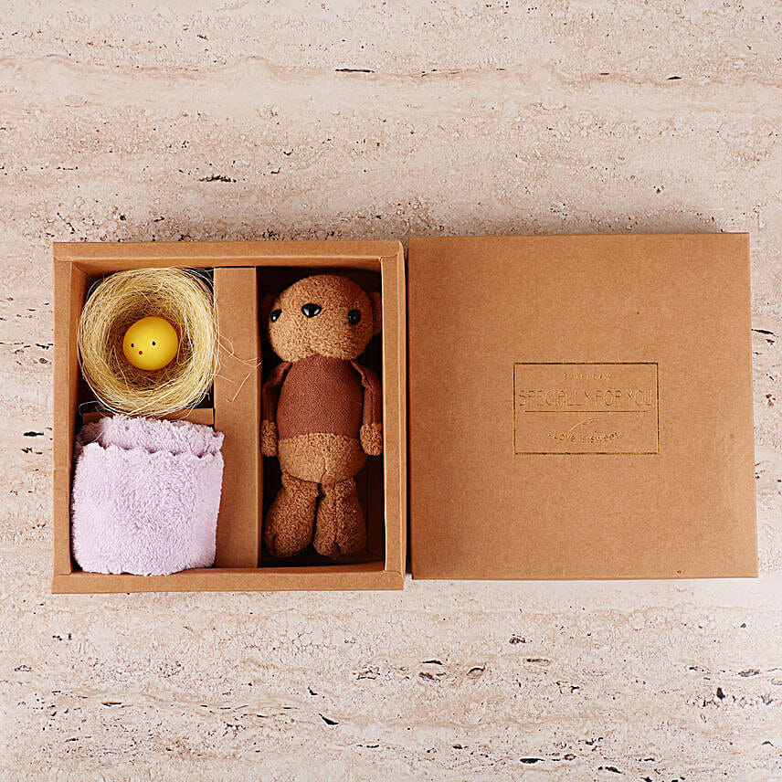 Teddy With Towel Gift Box