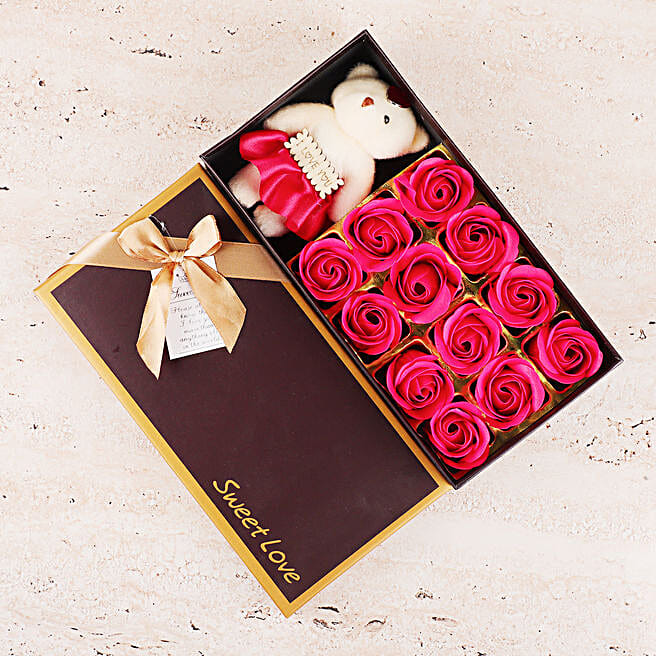 Buy/Send Red Rose with Teddy Gift