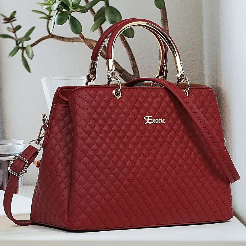 Exotic Maroon Handbag