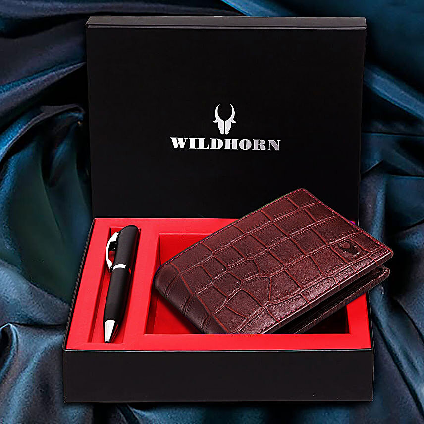 Leather Wallet & Pen Gift Box
