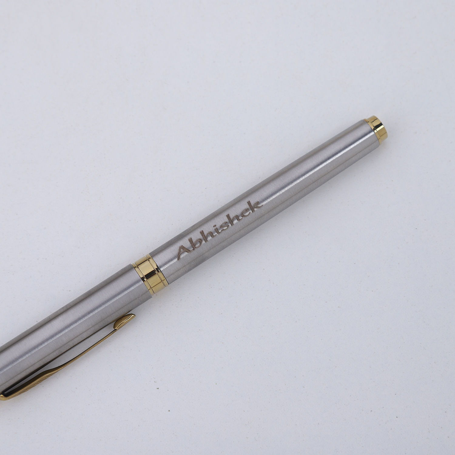 Engraved Parker Pens Personalised Engraved Parker Vector Ballpoint Pen - Stainless Steel, Silver, Gift Boxed (Choose Blue Or Black Ink) Parker Vector Rollerball Pen