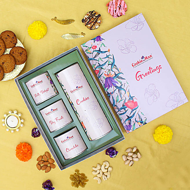 Buy/Send Cookieman Diwali Premium Canister Gift Box Online FNP