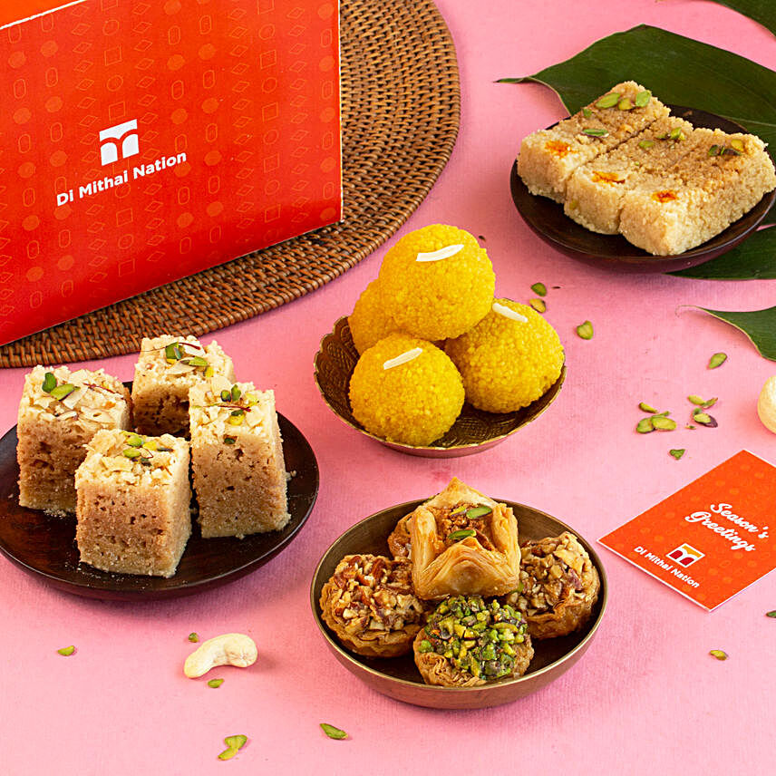 Golden Diwali Sweets Box