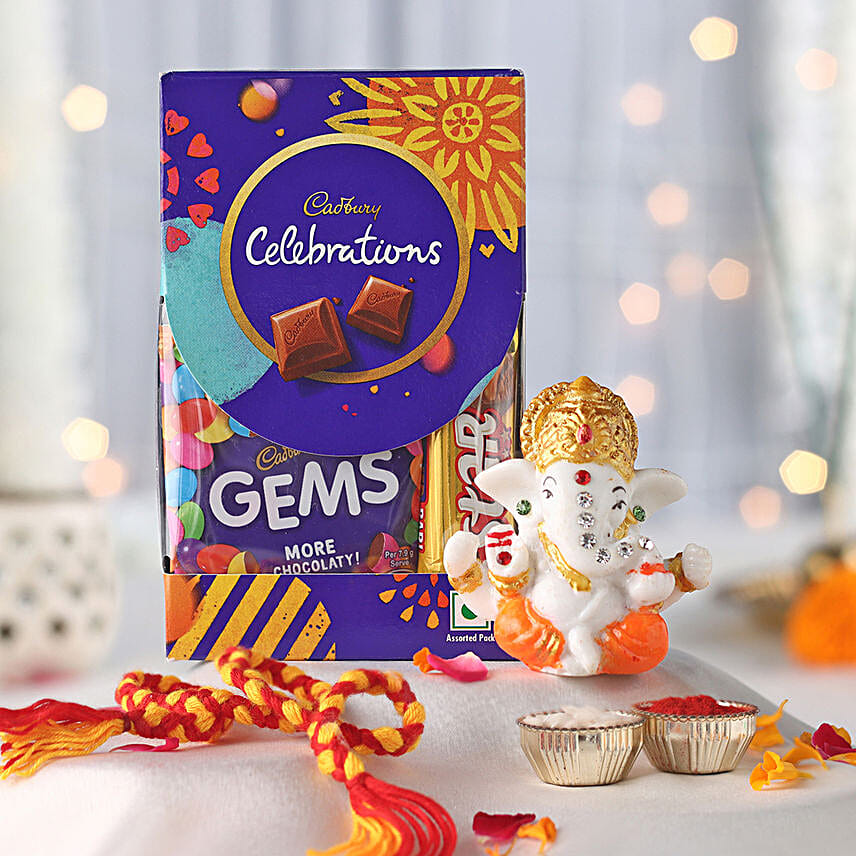 Ganesha's Blessings and Sweets Delight Combo