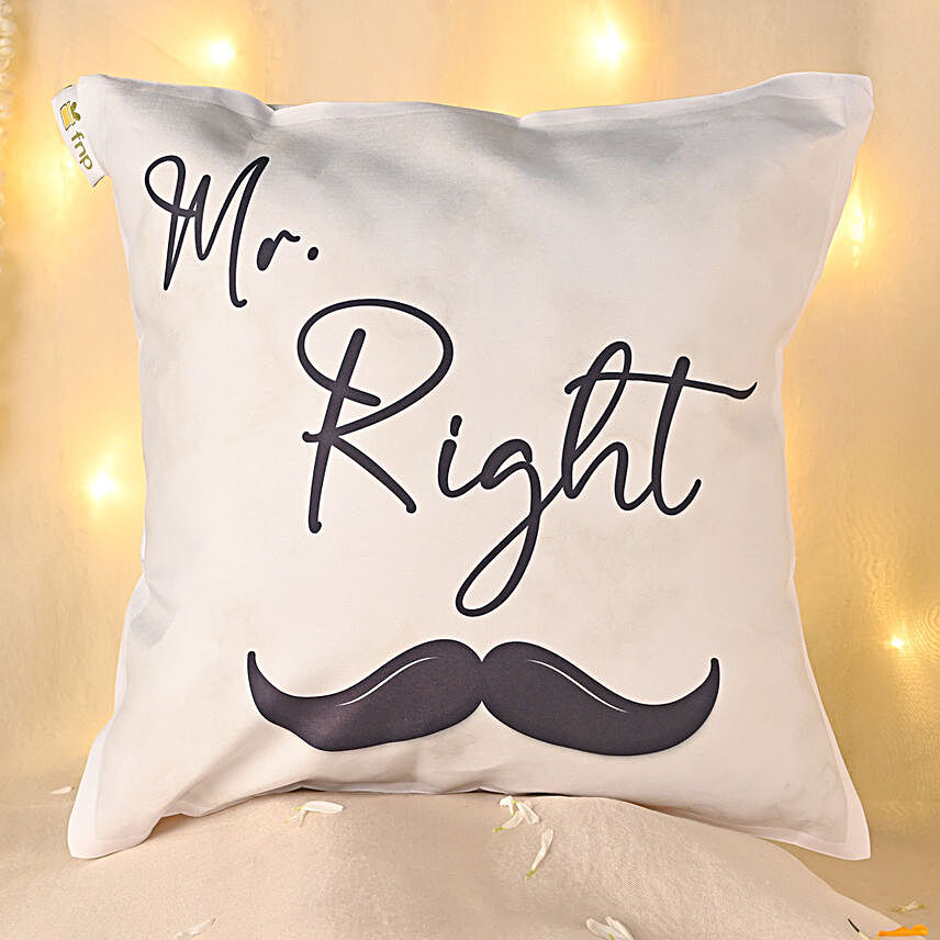Mr. Right Karvachauth Special Cushion