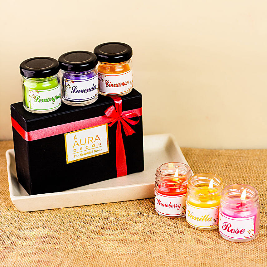 AuraDecor Sweet Scented Candle Jar Gift Set