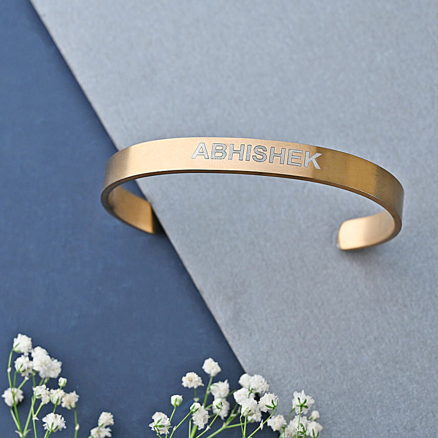 Personalised Rose Gold Half Cuff Bracelet