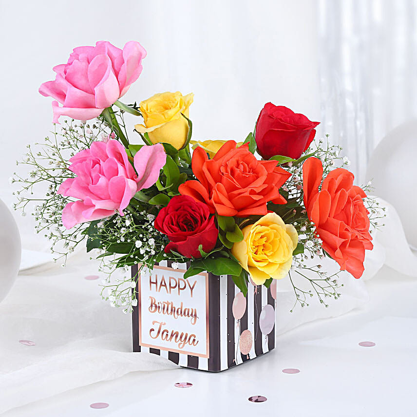 Personalised Birthday Bouquet of Roses