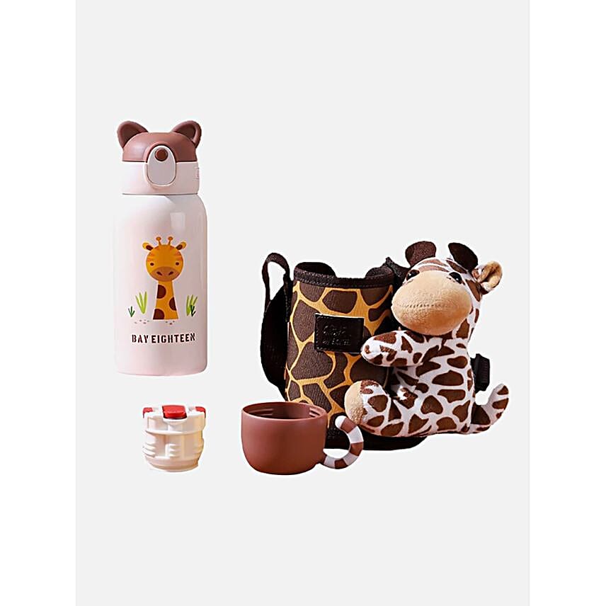 Cute Giraffe Water Bottle With Matching Cover
