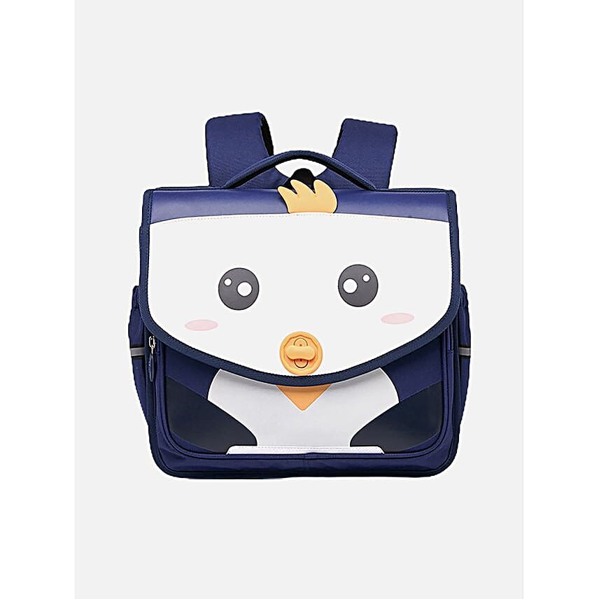 Cute Penguin Toddler Backpack- Blue