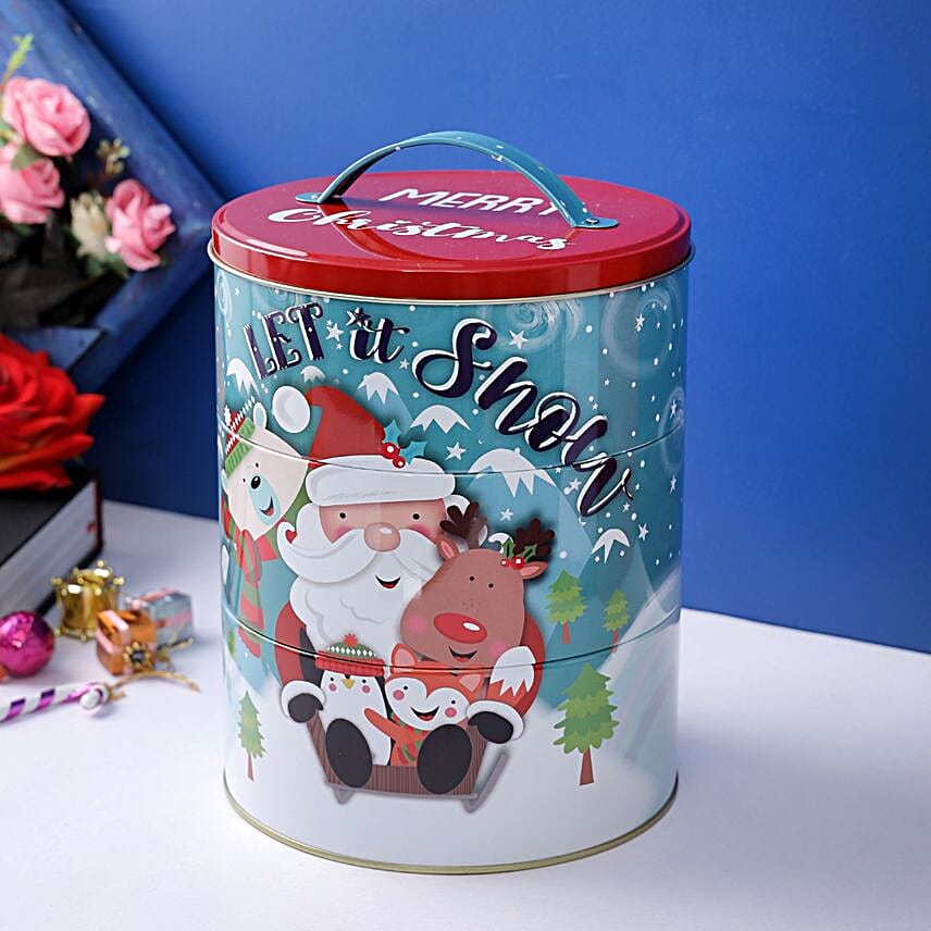 Christmas Joy Storage Box- Blue