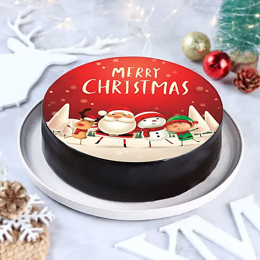 Santa Chocolate Photo Cake Half Kg