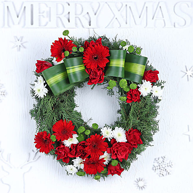 Buy/Send Jolly Christmas Times Floral Wreath Online- FNP