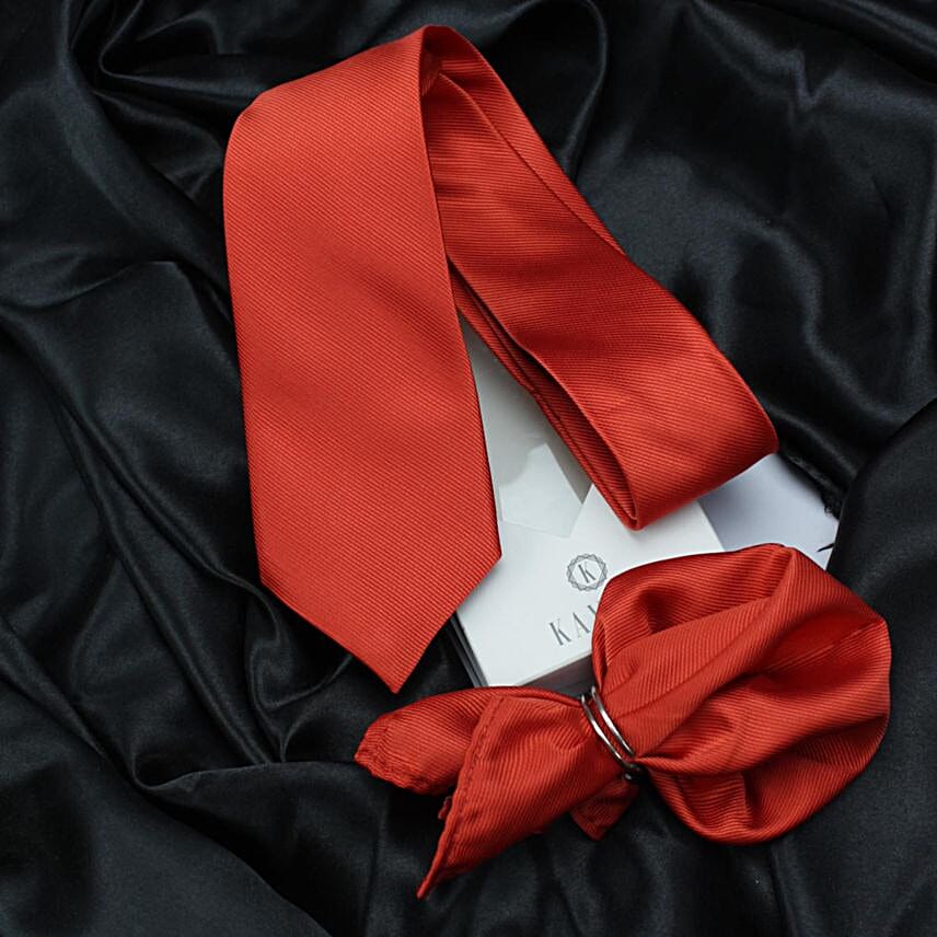 Kavove Elegant Red Tie & Pocket Square Set