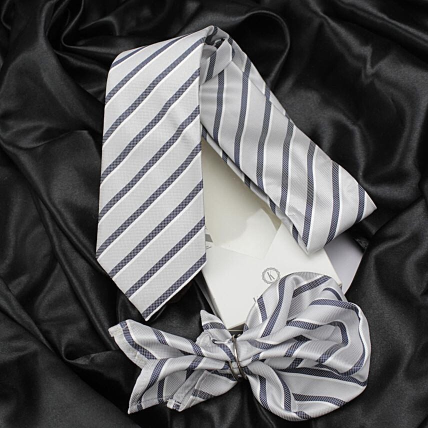 Kavove Dashing Stripes Tie & Pocket Square Set