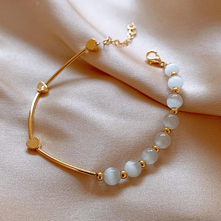 Classy Hearts & Beads Bracelet