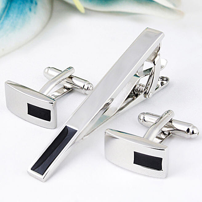 Buy/Send Peluche Blingy Golden Cufflink Tie Pin Set Online- FNP