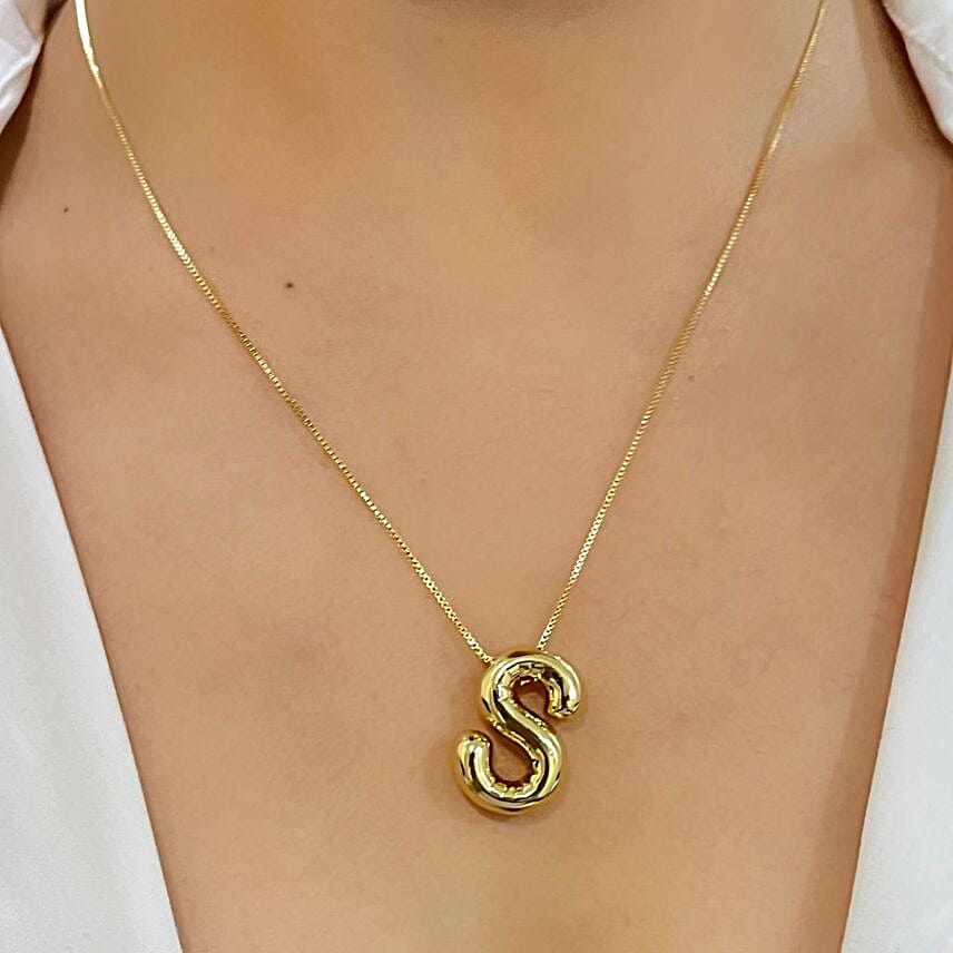 S Initial Signature Pendant Necklace