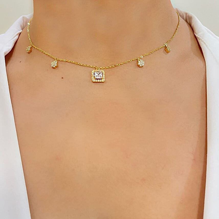 Delicate Baguette Choker Necklace