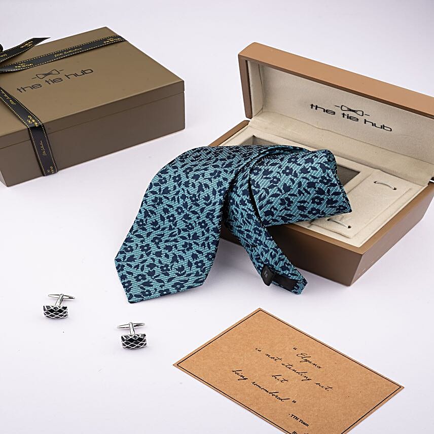 Forever Paisley Love Tie & Pocket Square Set- Teal
