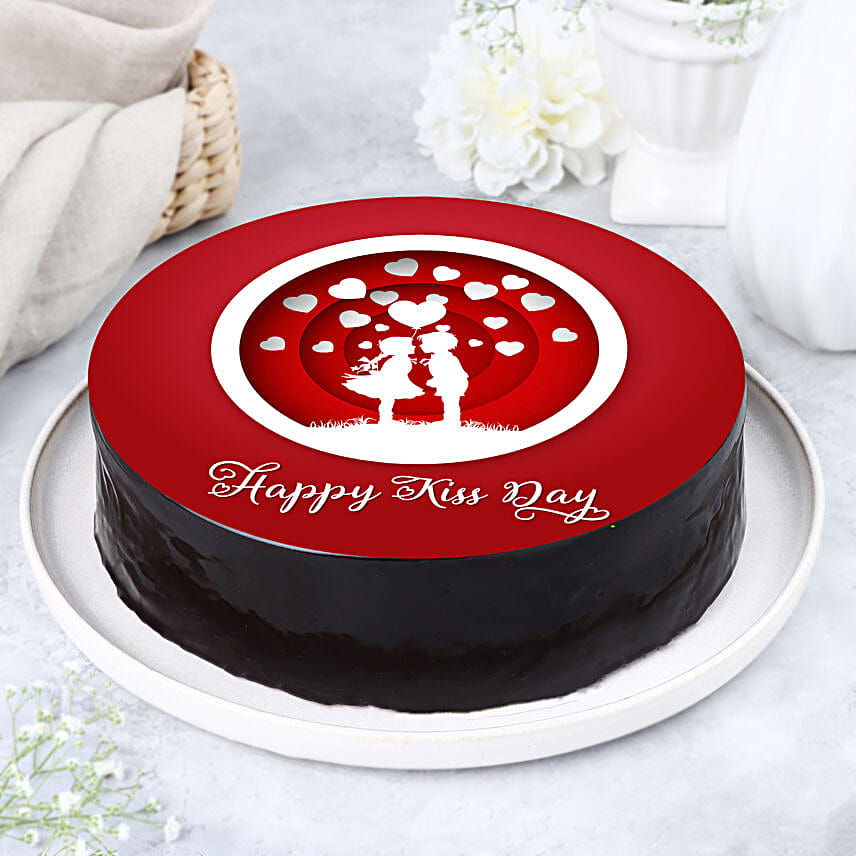 Kisses Hearts Chocolate Photo Cake 2 Kg Eggless