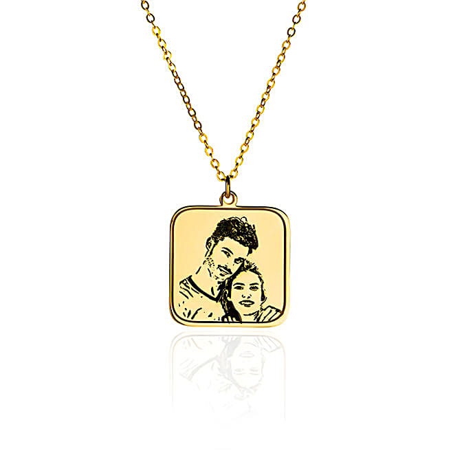 Buy/Send Personalised Engraved Photo Necklace Online- FNP