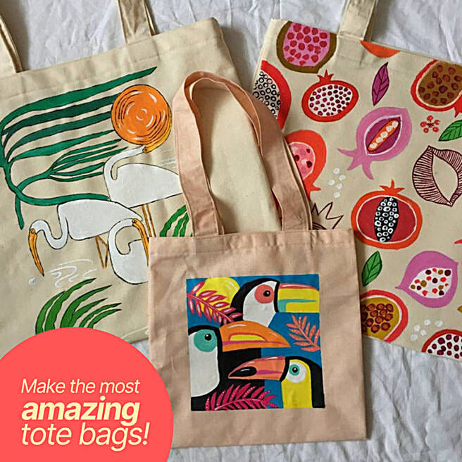 Painted Tote Decorating Canvas Tote Bags Buy/Send DIY Tote Bag