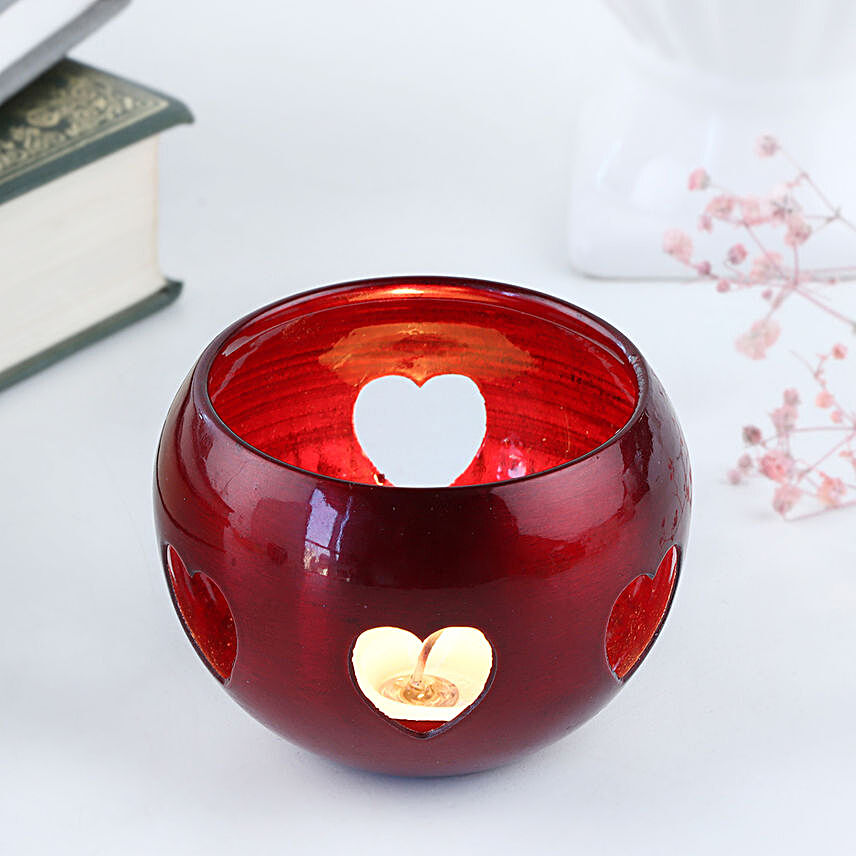 Tropical Heart T-light Candle Pot