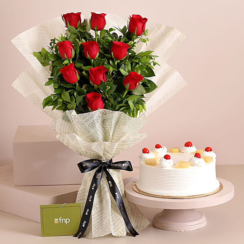 Red Rose Romance & Cake Surprise