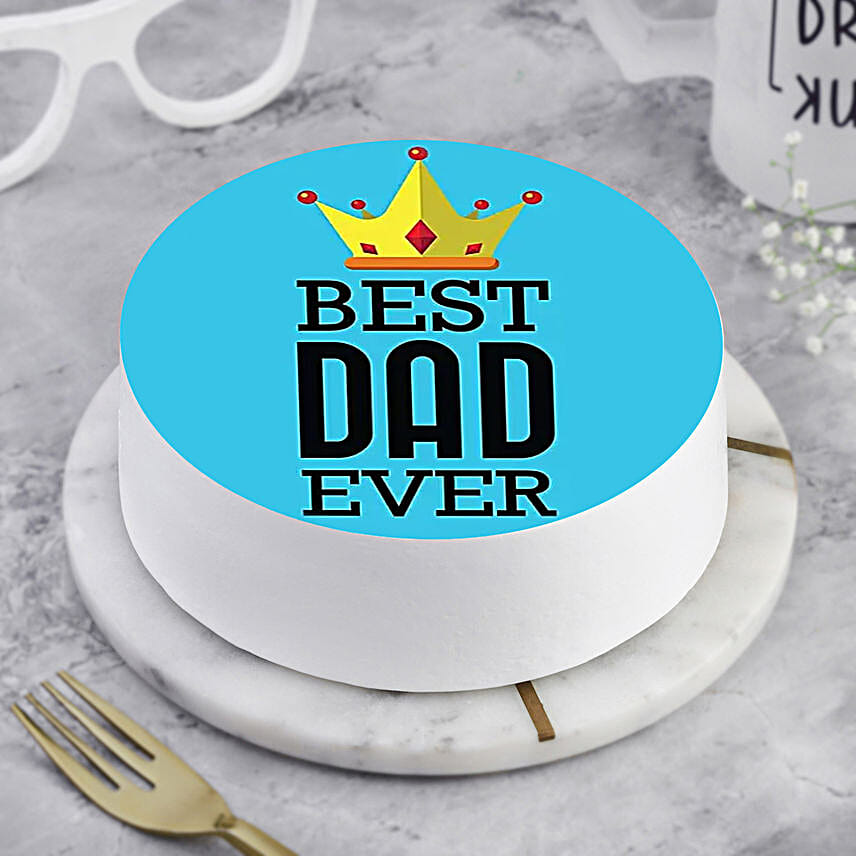 Best Dad Ever Photo Cake Vanilla Half Kg