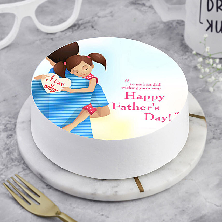 Happy Fathers Day Photo Cake Vanilla 1 Kg Eggless