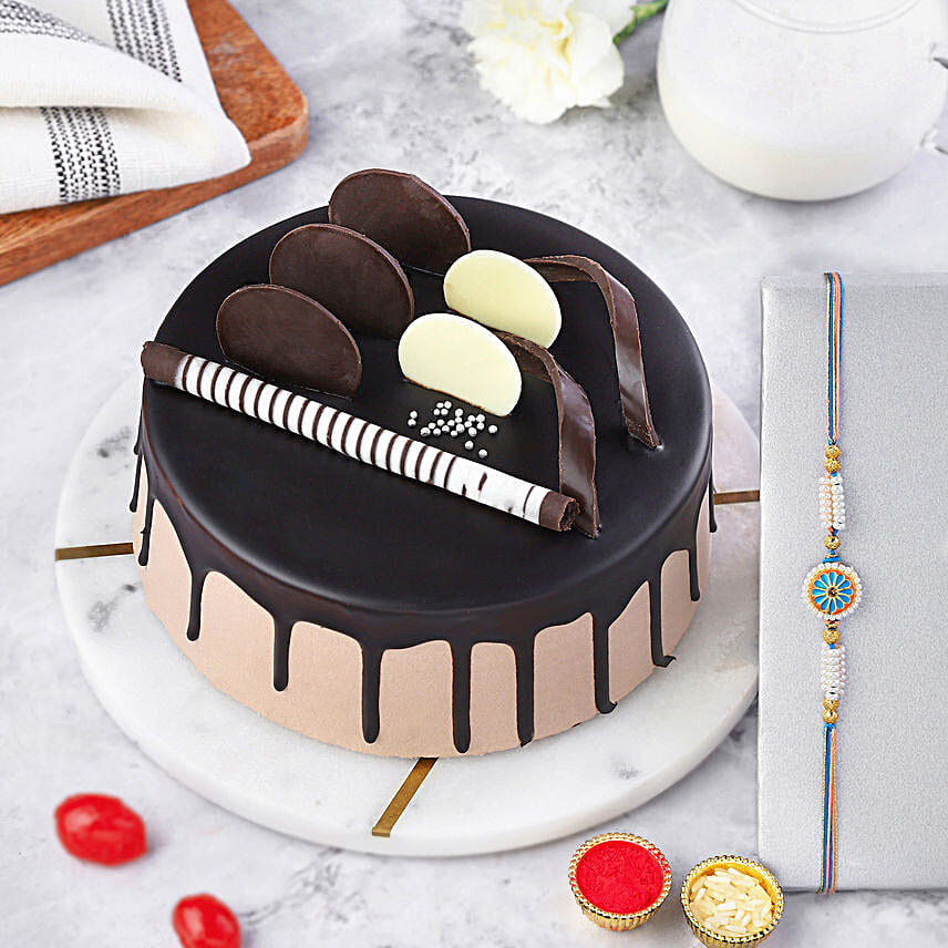 The Royal Elegance Meenakari Rakhi & Pineapple Cake