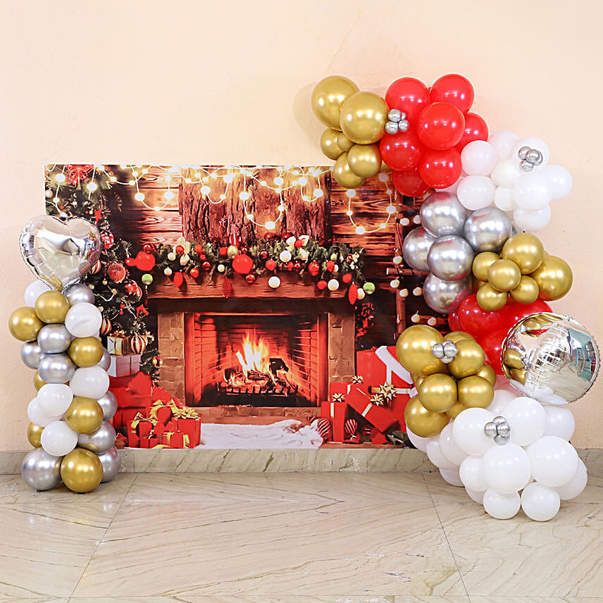 Christmas Theme Balloon Backdrop