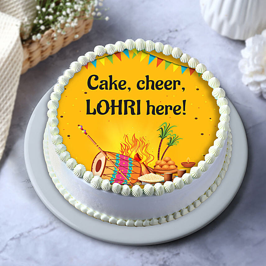Eggless Pineapple Lohri Cake Half Kg
