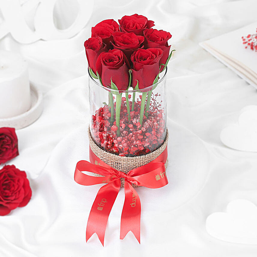 Glass Full of Red Rose