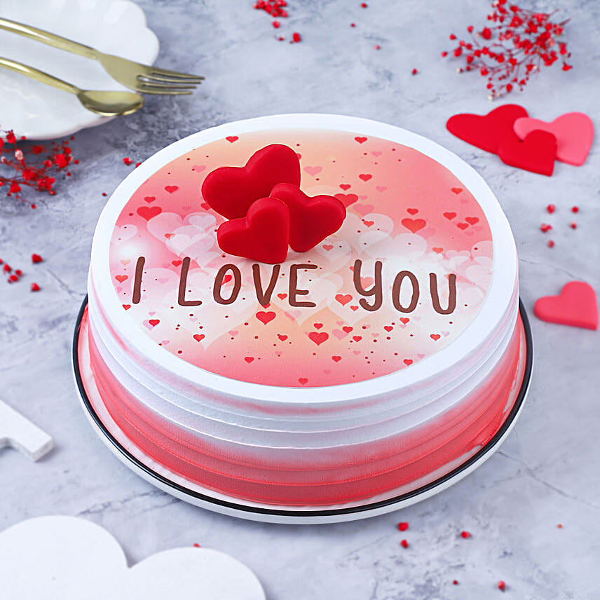 I Love You Chocolate Cake 500gm Eggless