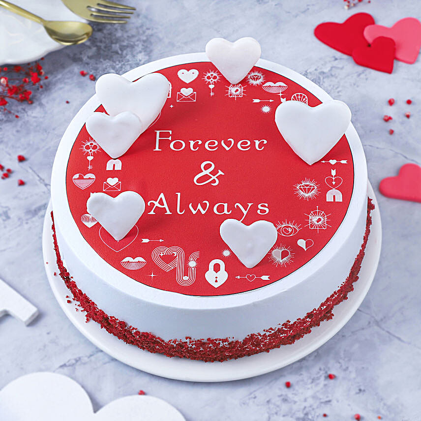 Forever & Always Red Velvet Cake 500gm Eggless