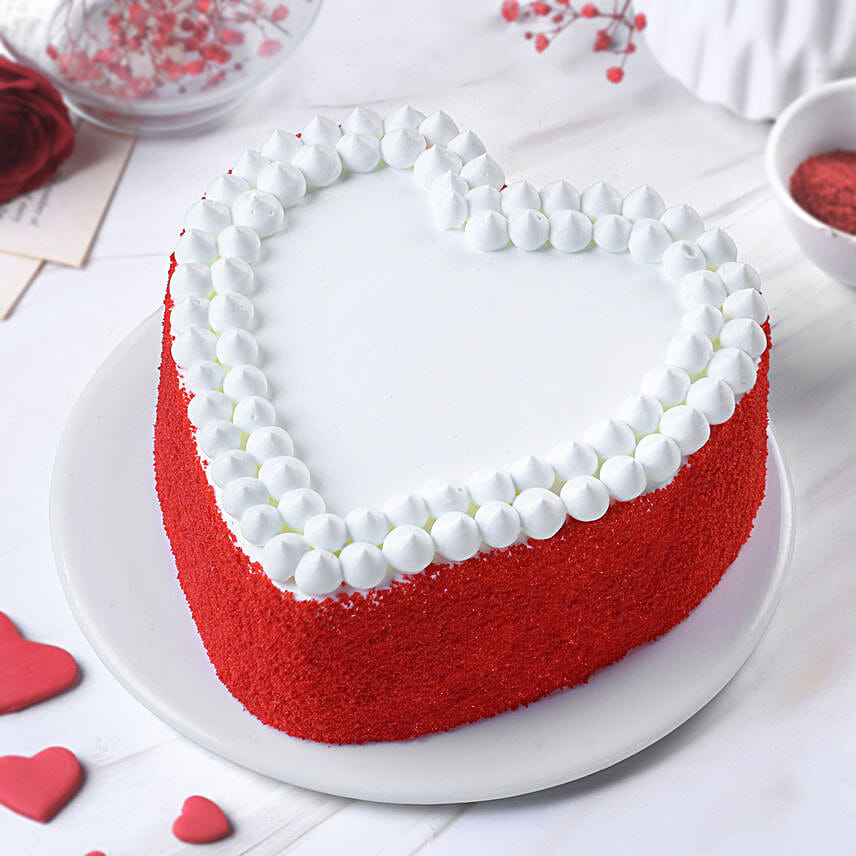 Romantic Red Velvet Heart Cake 1 Kg