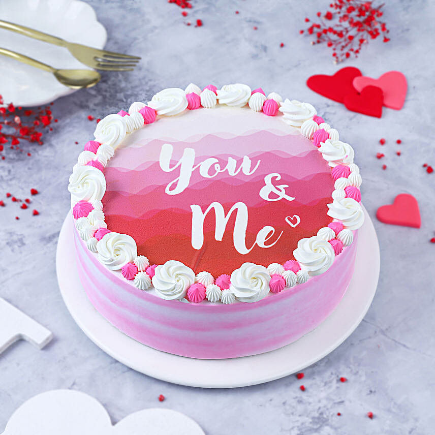 Butterscotch Pink Love Cake 1Kg Eggless
