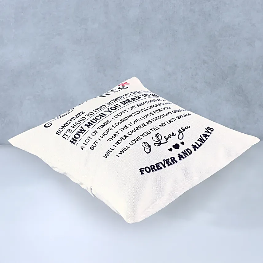 Quoted cushion for wife