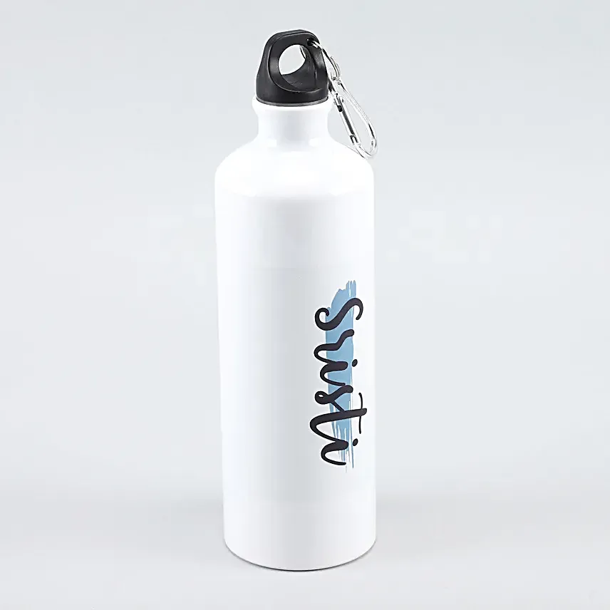 Personalised Name White Water Bottle Hand Delivery