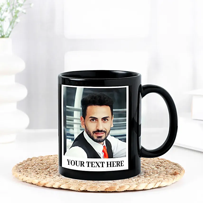 Personalised Photo Mug-black ceramic coffee mug