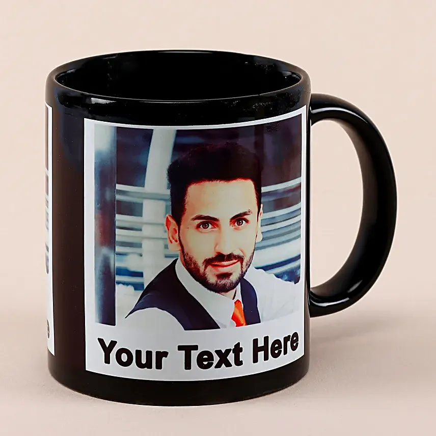 Personalised Photo Mug-black ceramic coffee mug
