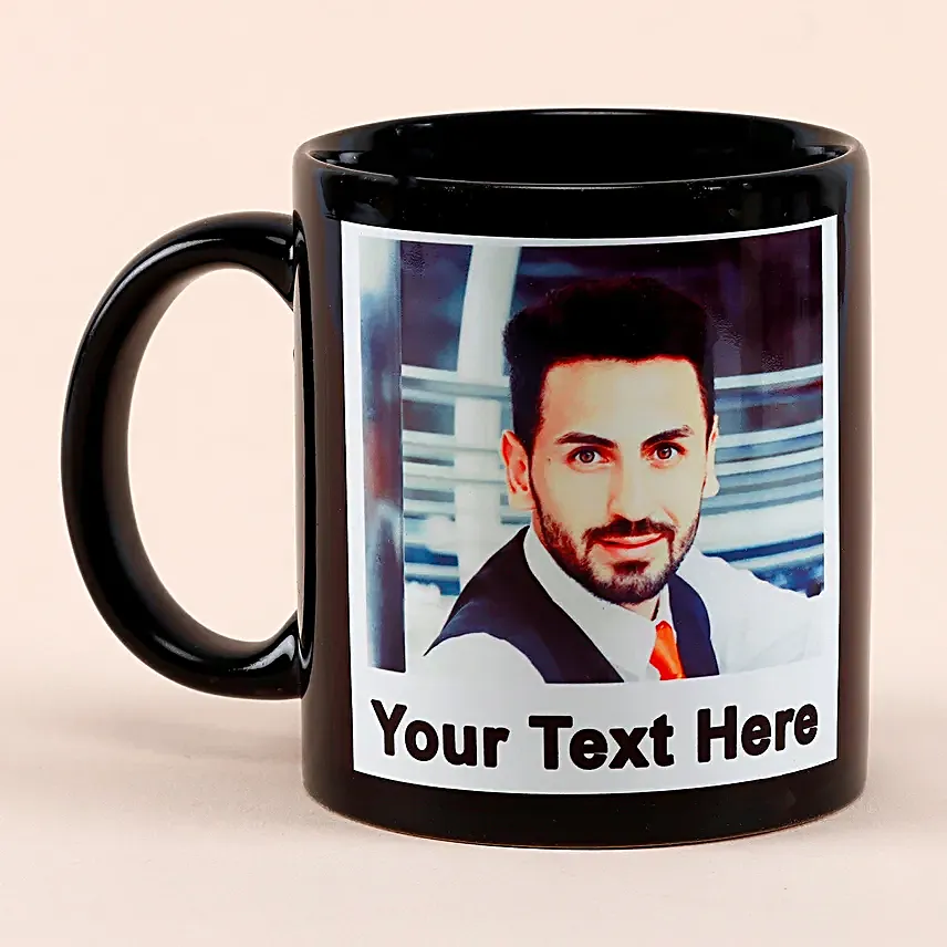 Personalised Photo Mug-black ceramic coffee mug