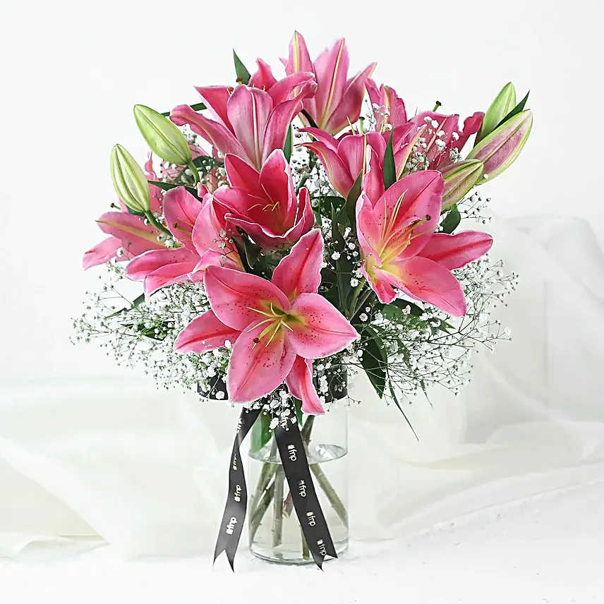 5 Pink Oriental Lilies Online