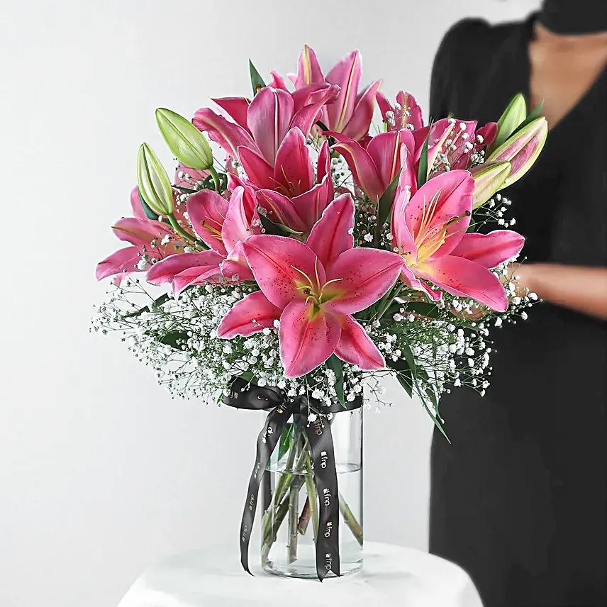 5 Pink Oriental Lilies Online