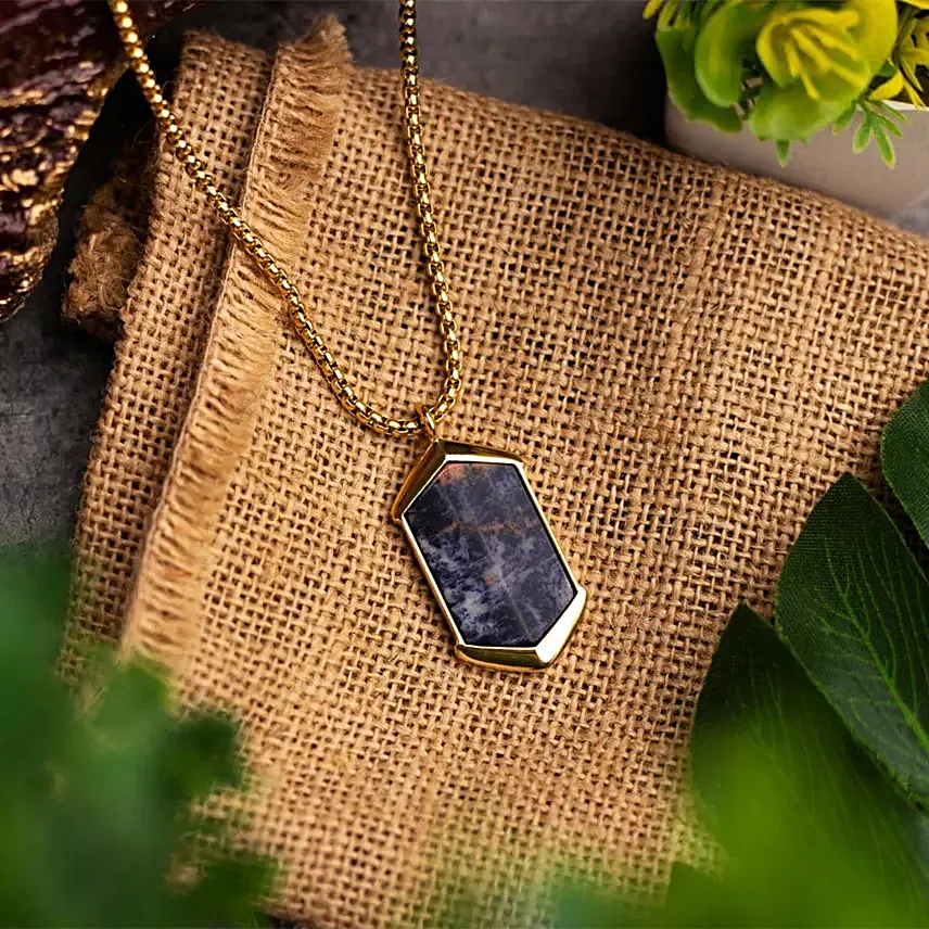 Regal Sodalite Gold Locket